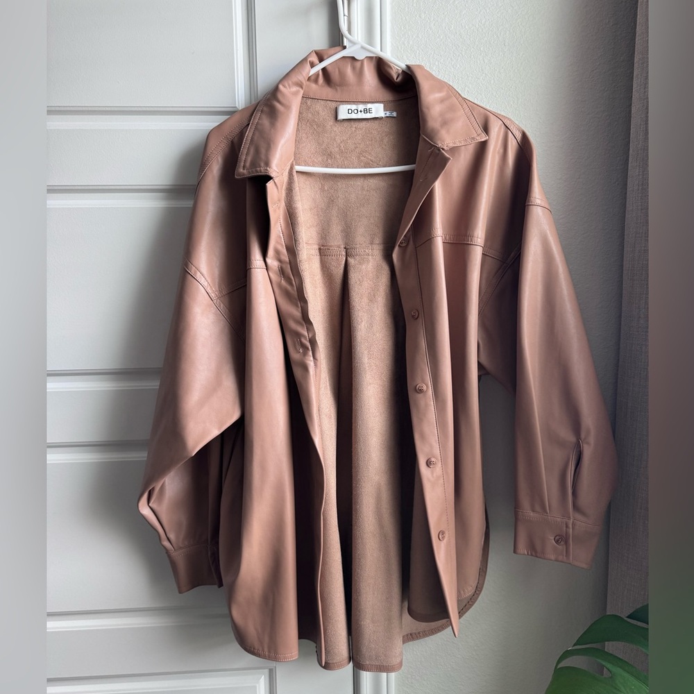 Faux leather “shacket” never been worn
